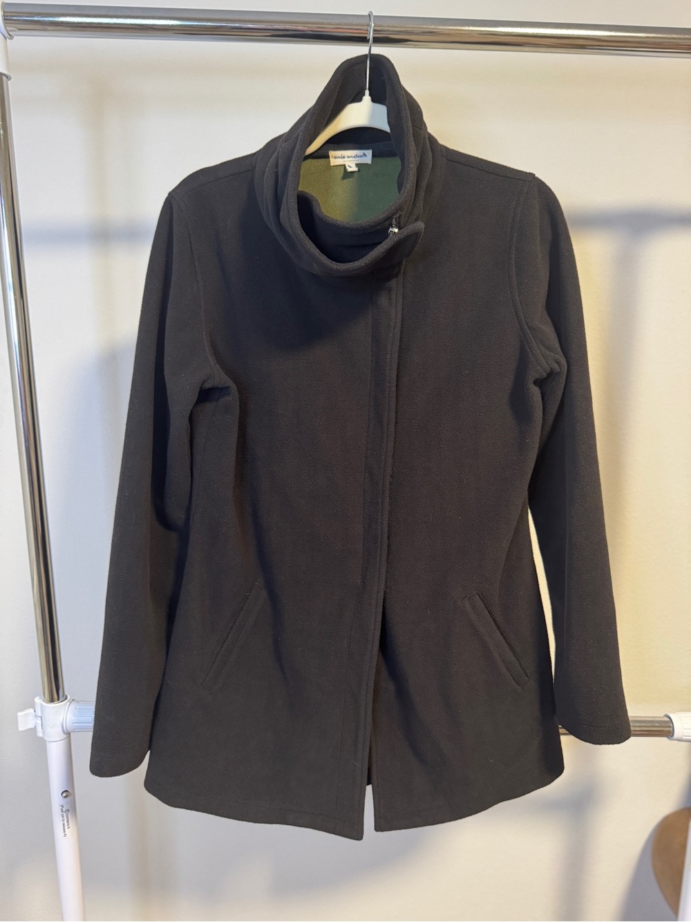 Mia Melon Women’s Black Asymmetrical Full Zip Mid-Length Jacket Long Sleeve M
